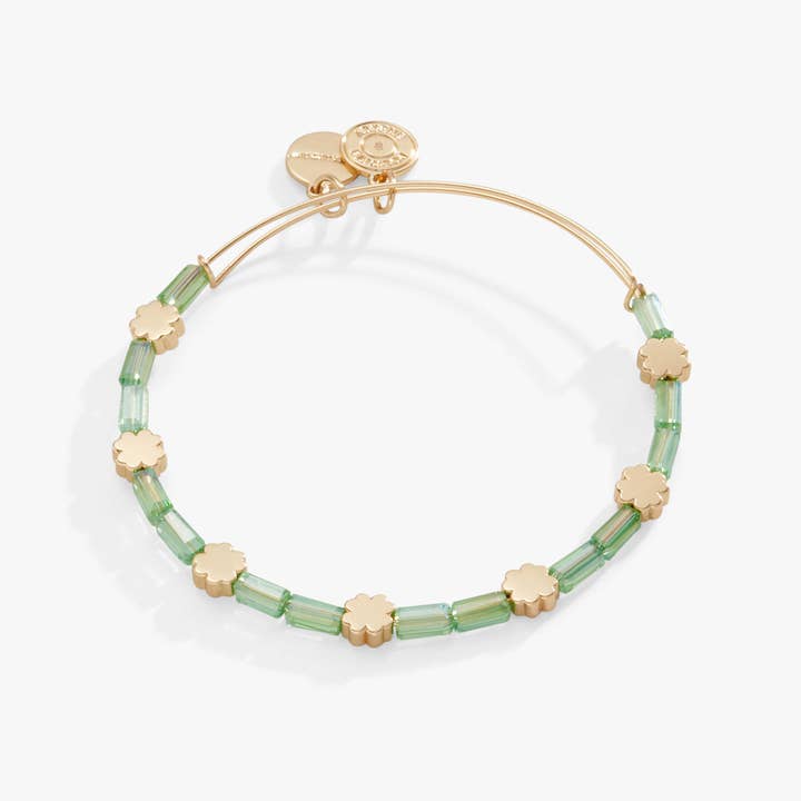Clover + Crystal Accent Beaded Bangle Bracelet for wholesale by Alex and Ani