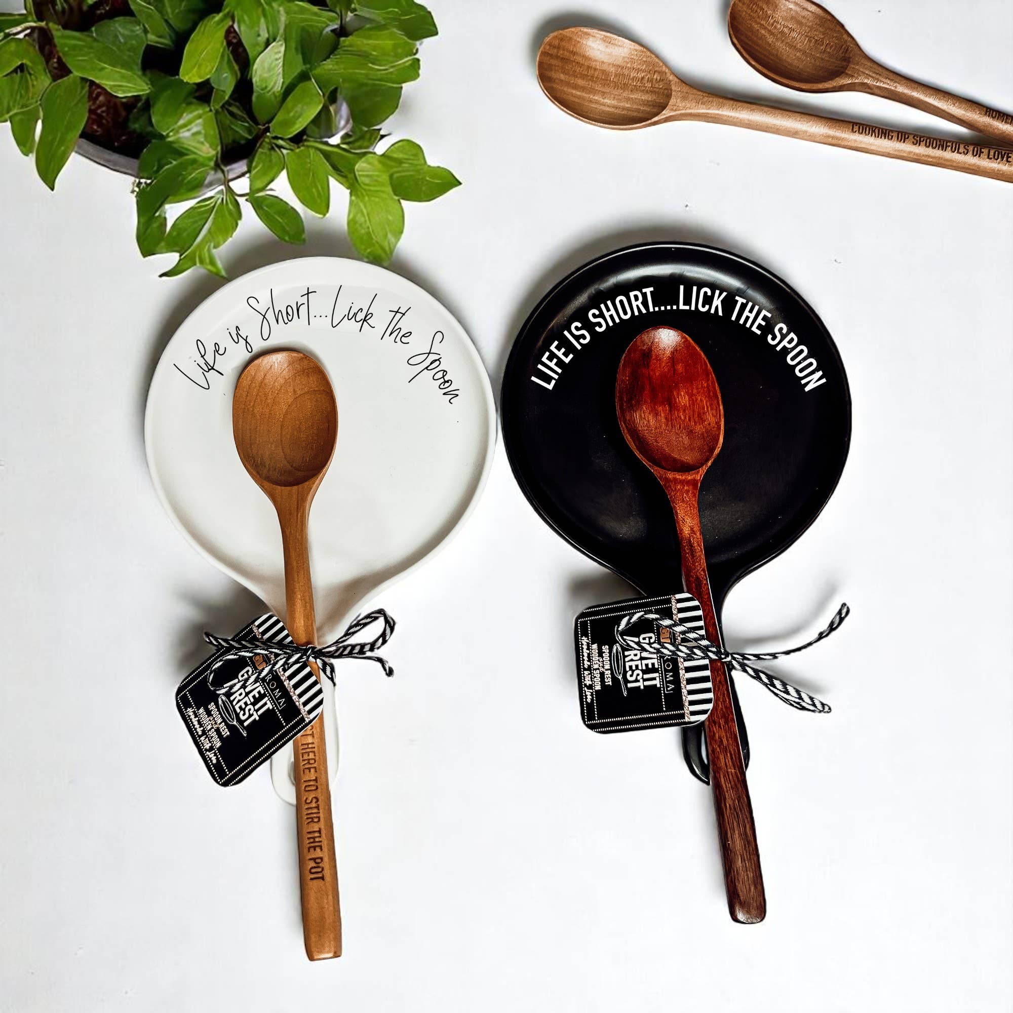 Gia Roma - Wholesale Spoon Rest - Spoon Rest Ceramic Funny, Modern Kitchen Foodie Decor & Gift3