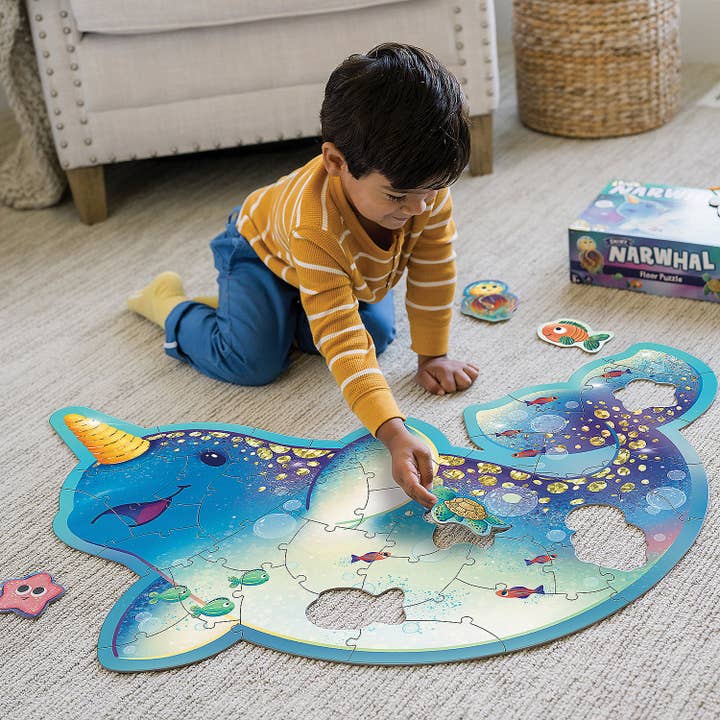 Floor Puzzle: Narwhal for wholesale by MindWare & Peaceable Kingdom
