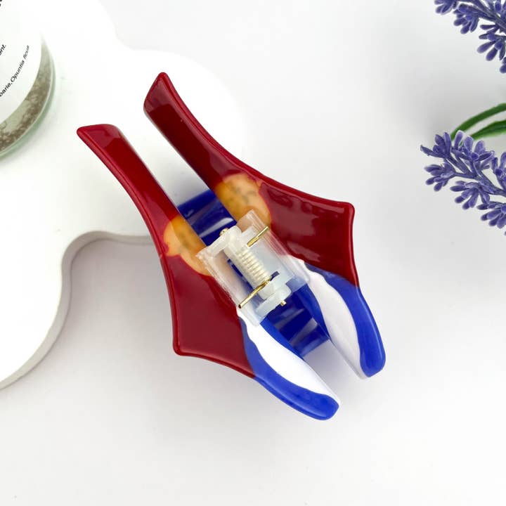 Blue Creative American Character Acetate Hair Claw Clip for wholesale on Faire2