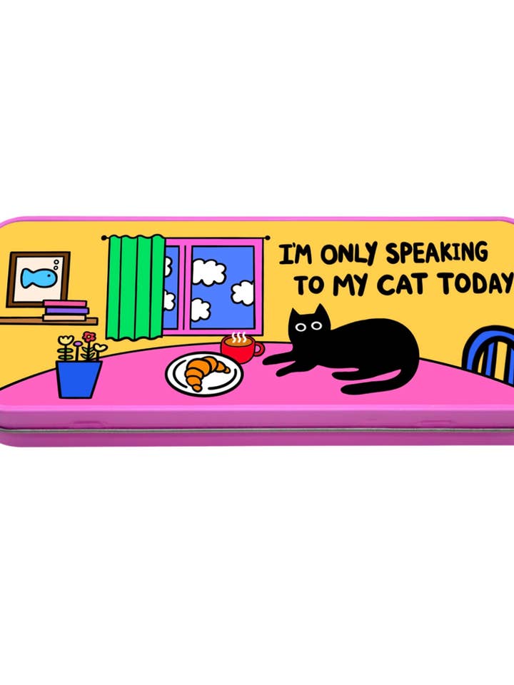 Speaking To My Cat Pencil Tin - Back to School, Gifts for wholesale by The Paper Tail