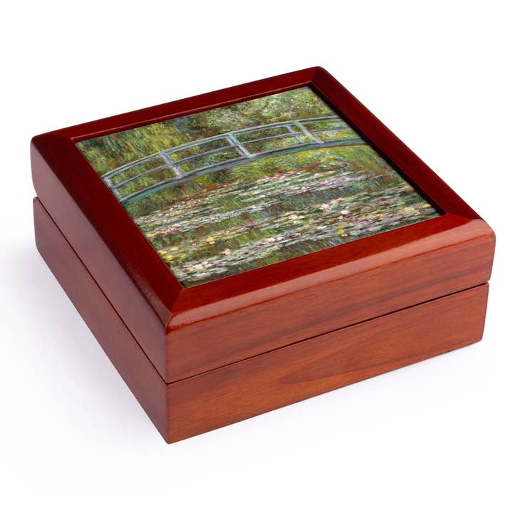 3dRose - Wholesale Jewelry Box/Organizer - 3dRose, Bridge over a Pool of Water Lilies - 1899 - by Impressionist Claude Monet famous fine art by masters, Jewelry Box