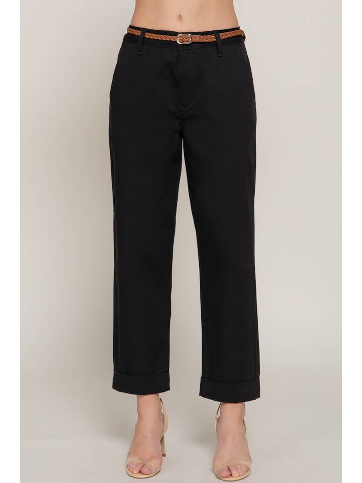 Active Basic | Active USA - Wholesale Pants - Women's - Chino Pants with Braided Belt28