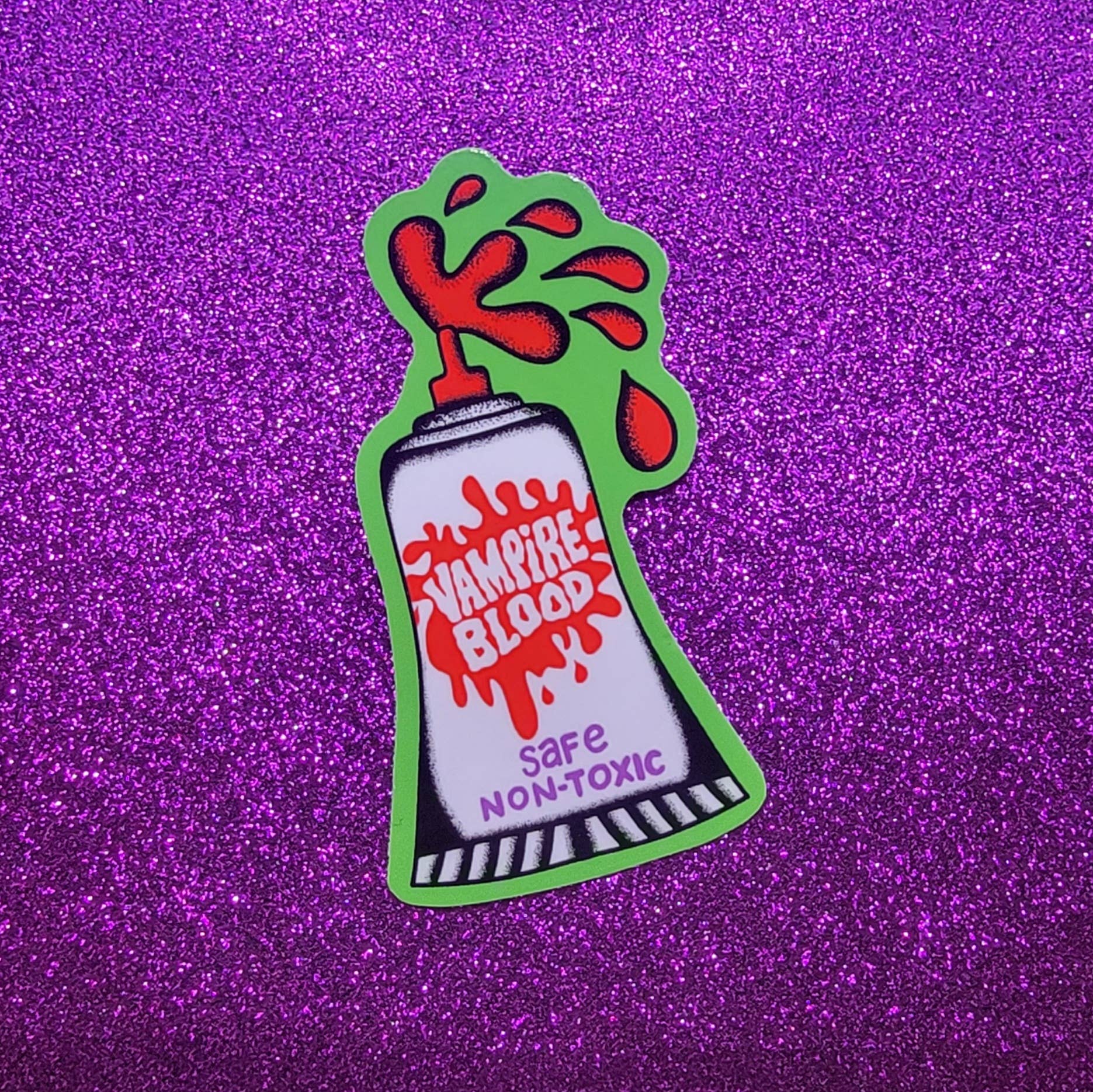 Printy Vibes - Wholesale Sticker - Vintage Halloween Vampire Blood Sticker 3"x3" 1