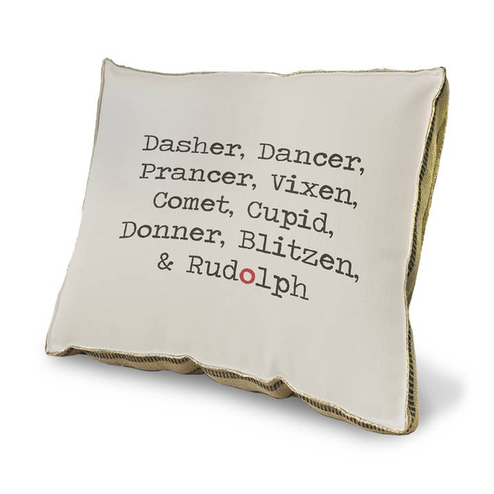 Cojín decorativo de 20" x 20" - Dasher, Dancer... para venta al por mayor de SPLASHWORKS