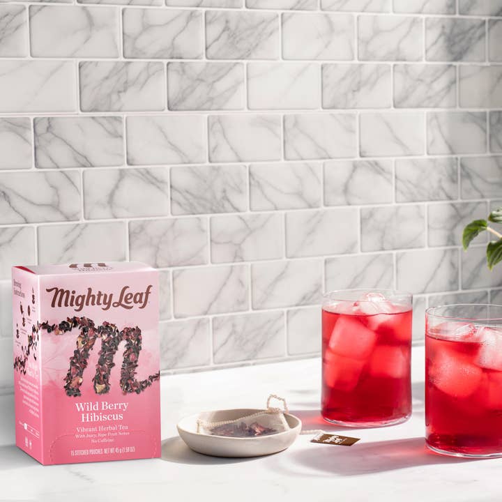 Good As Gold Coffee - Wholesale Tea Bags - Wild Berry Hibiscus, Silken Tea Pouch 15ct, Mighty Leaf1