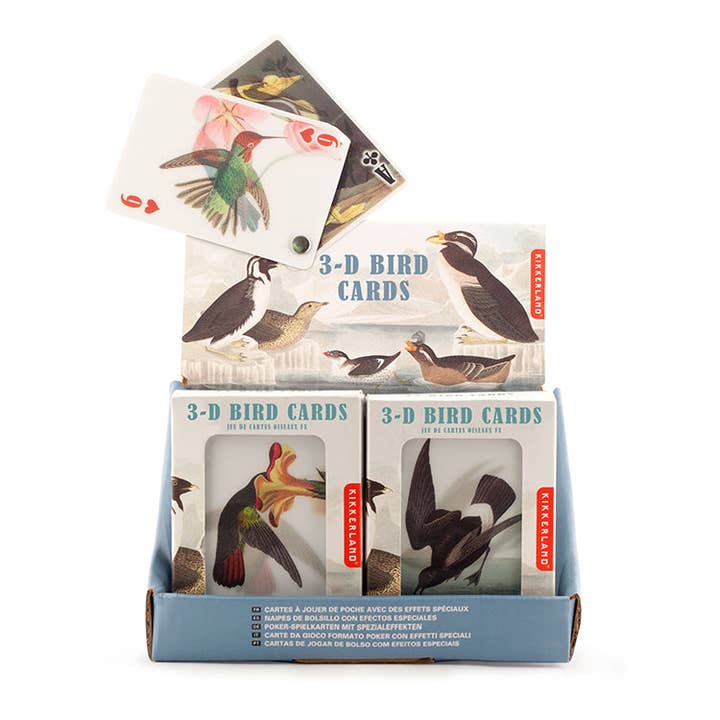 3-D Bird Playing Cards for wholesale by Kikkerland Design Inc