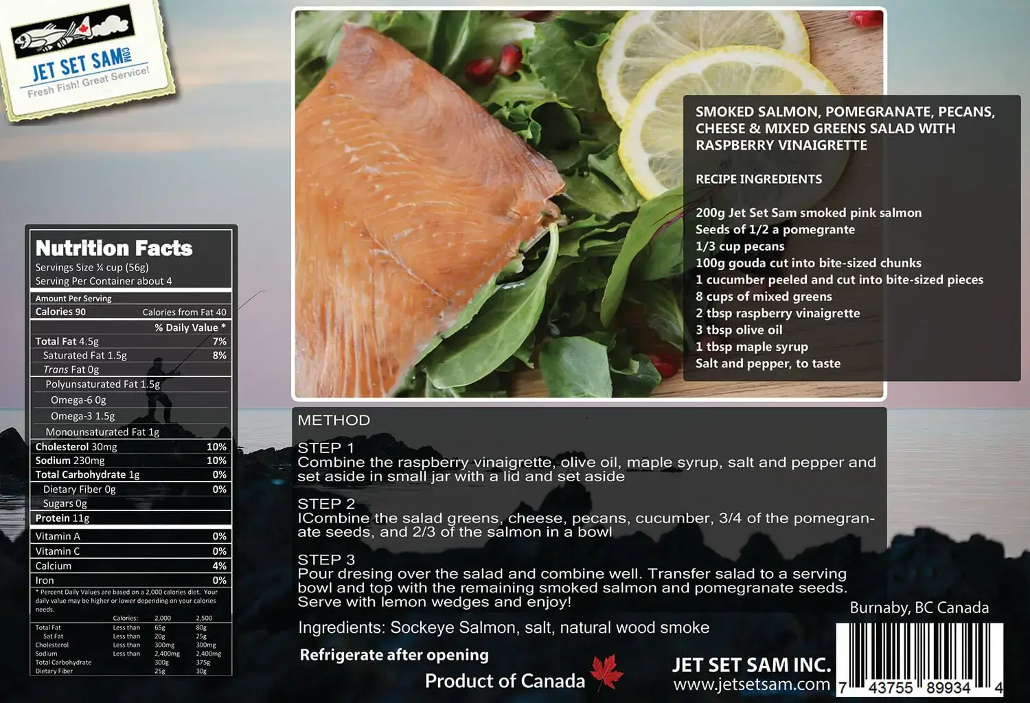 Vancouver Smoked Salmon – Peixe/frutos do mar por atacado – Bolsa de prateleira de retorta de salmão rosa fumado selvagem canadense estável1