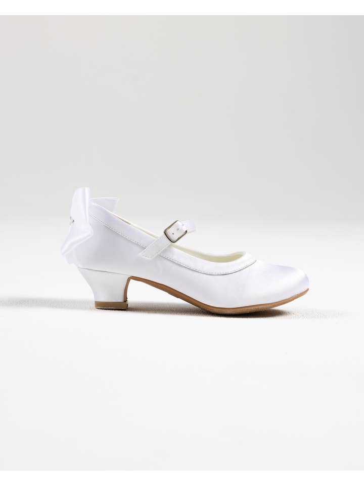 Blanco Zapatillas de satén con lazo para niña (SW 6139) de venta al por mayor en Faire
