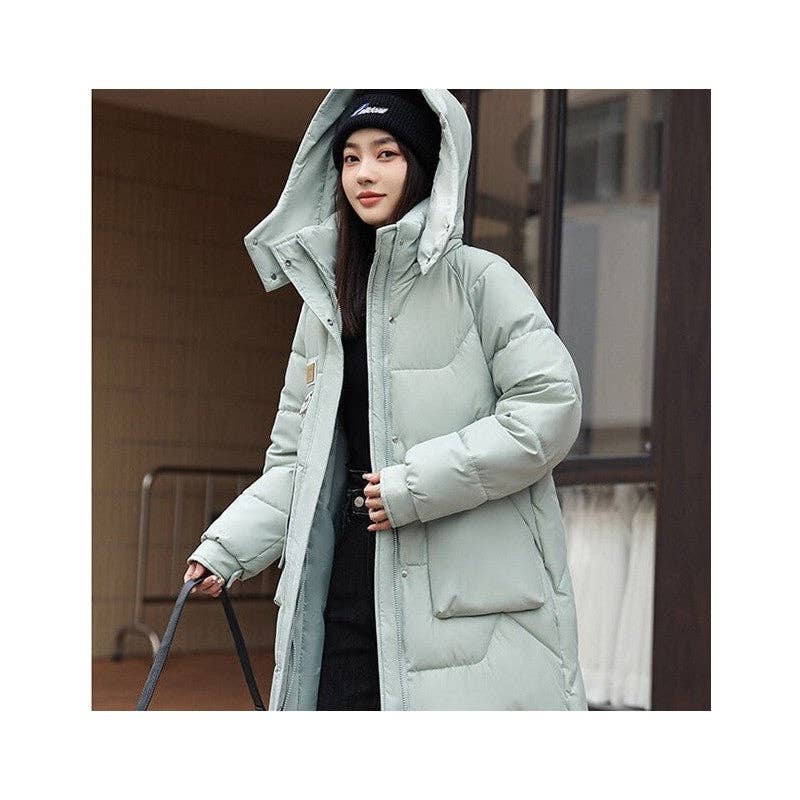 UZ Wholesale Store – Puffer Jacket - Mulher por atacado – Casaco comprido e amovível com chapéu comprido e espessado na altura do joelho2