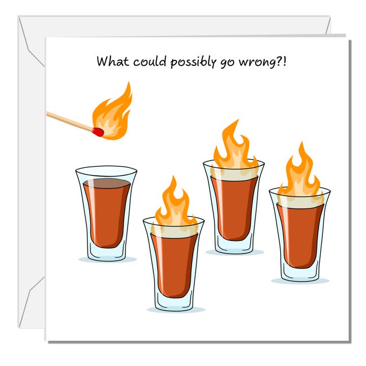 Biglietto di auguri di compleanno con tequila Sambuca 18°, 21°, 30° 40°, 50°, amicizia, divertente festa alcolica, Swizzoo per la vendita all'ingrosso da parte di Swizzoo Cards