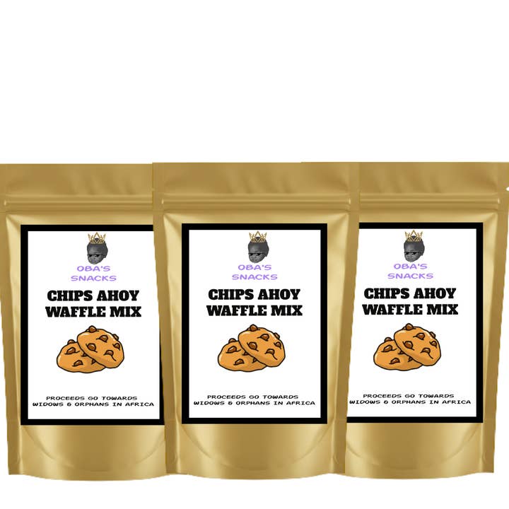 Confezione da 3 di Miscela per Waffle Ispirata a Chips Ahoy per la vendita all'ingrosso da parte di Oba's Snacks
