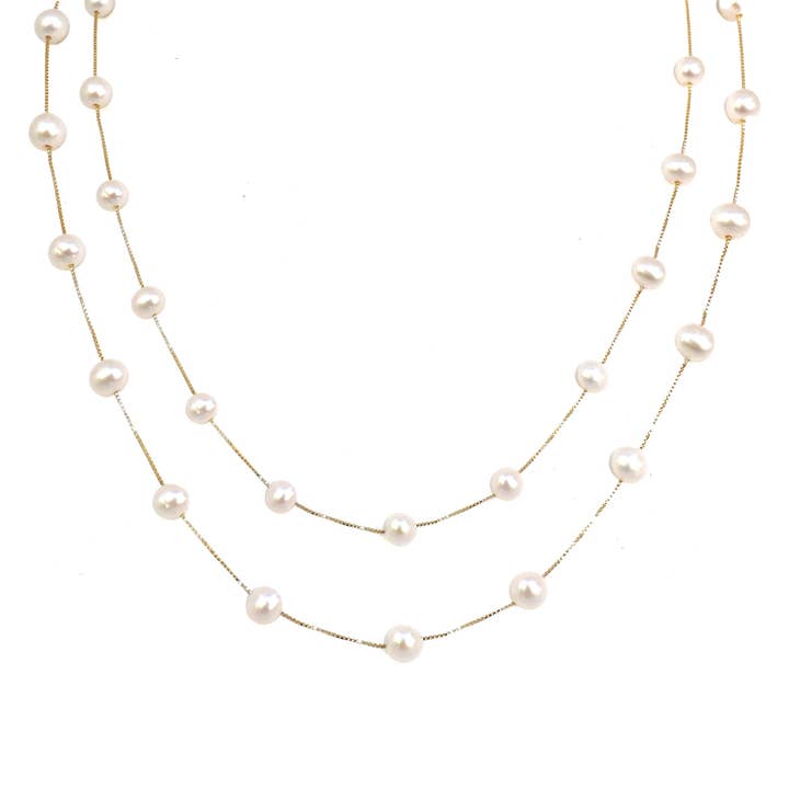 Die Elizabeth Perlenkette - Goldbeschichtet & Süßwasserperlen für den Großhandel von Love You More
