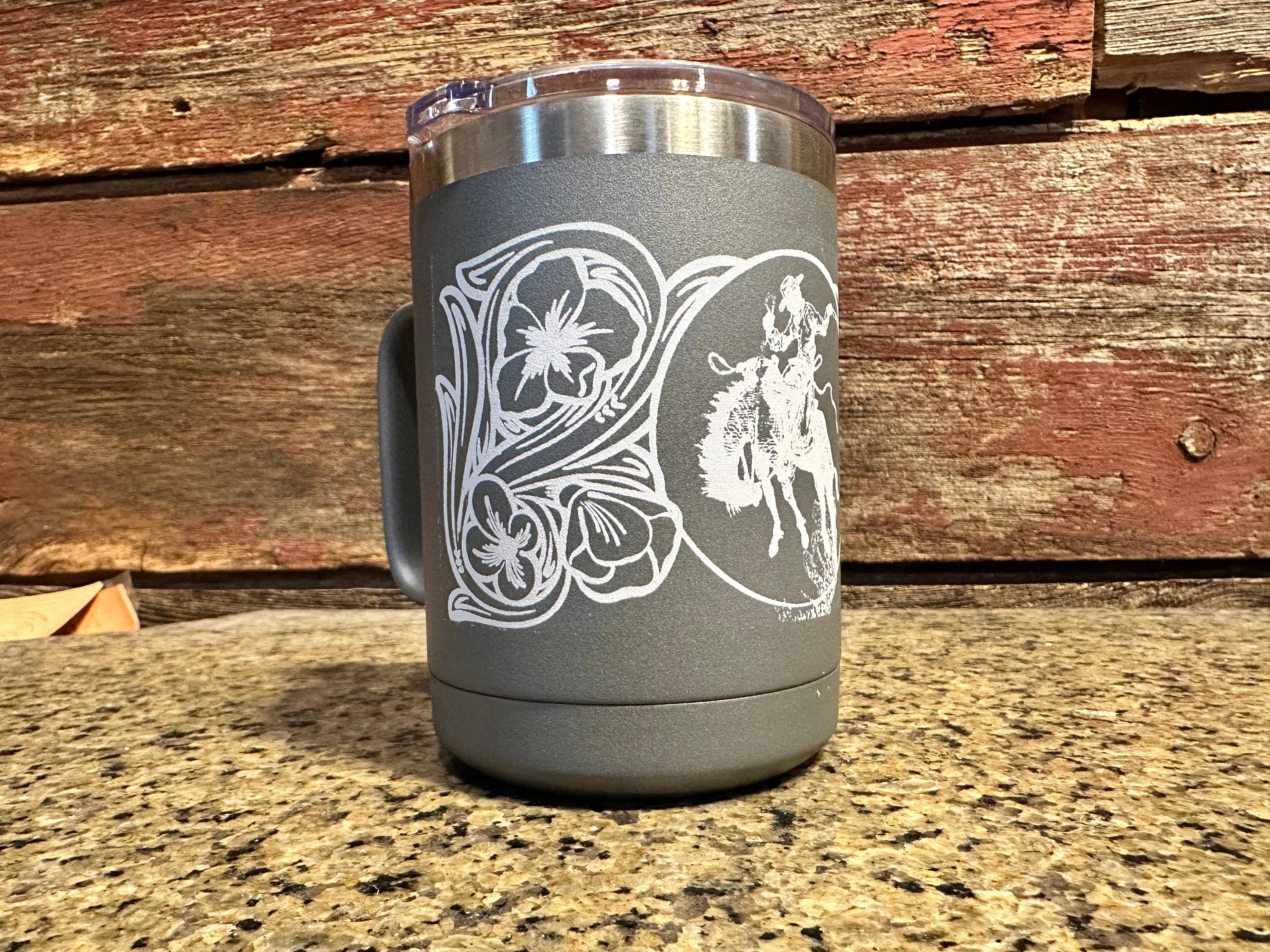 The Rodeo Rose - Vente Gourde/bouteille isotherme - Tasse à café Ranch Bronc 15 oz Cowgirl Rodéo Western Cowboy2