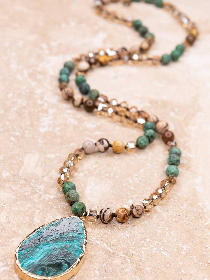 Sabrina Necklace in Jade for wholesale by Dylan Designs