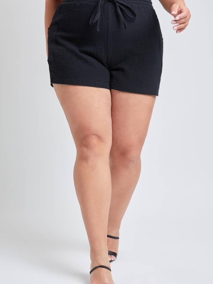 Short en coton grande taille avec poche latérale-ES2651DG pour la vente par YMI