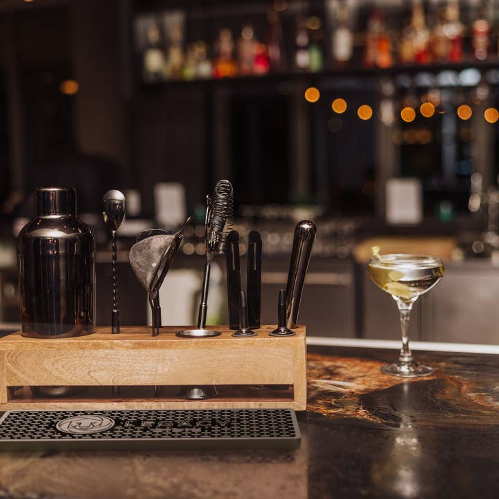 Mango Wood Old Fashioned Bar Set, (Mango Wood) for wholesale on Faire10