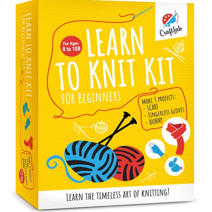 CraftLab - Wholesale Knitting/Crochet Supplies - Knitting Kit for Beginners, Kids and Adults