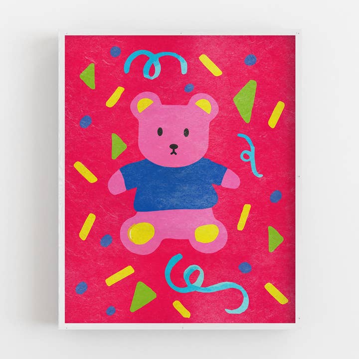 Confetti Teddy - Art Print for wholesale by Posse Paper Goods