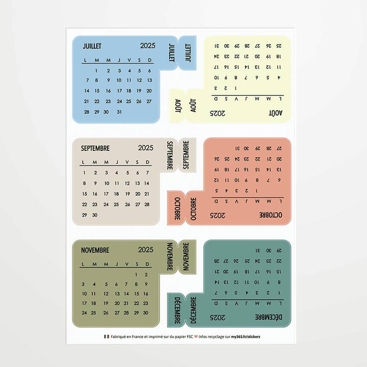 Calendar stickers - 2nd semester 2025 for wholesale by My 365