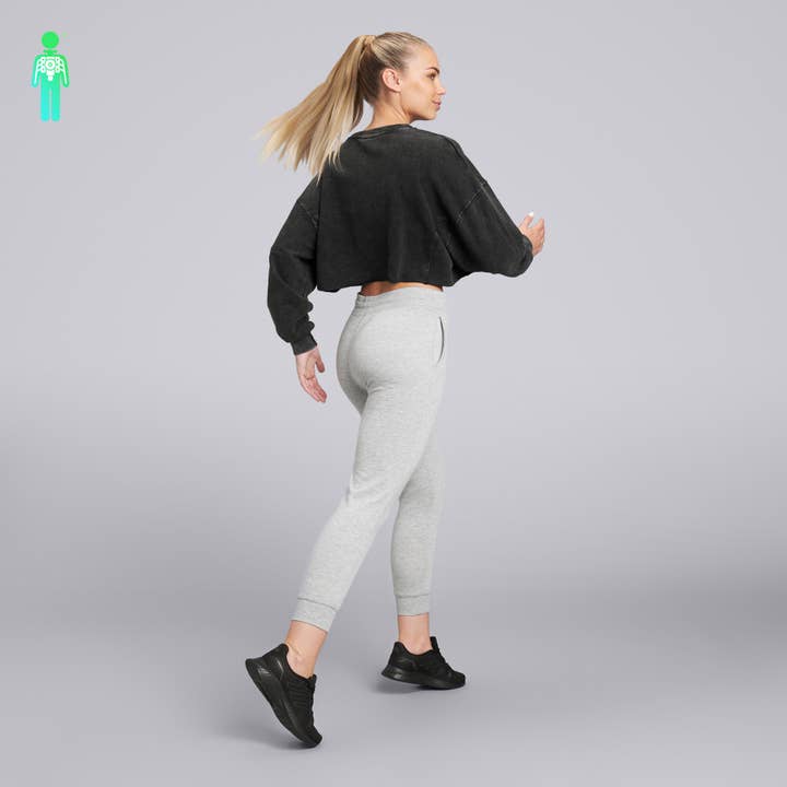 Joggers ajustados de felpa francesa para mujer - Gris para venta al por mayor de HPE Activewear