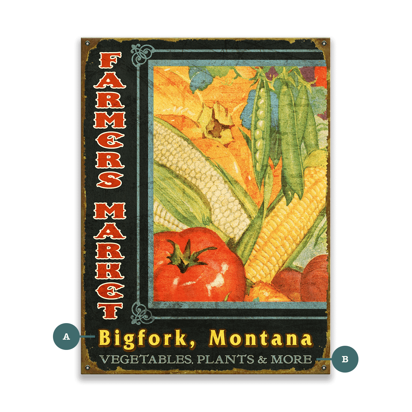 Old Wood Signs - Wholesale Sign - Bountiful Farmer's Market: Personalized5