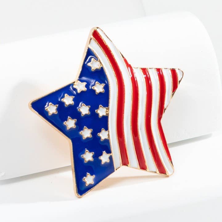 MKS America - Wholesale Brooch - Independence Day American Flag Brooch6
