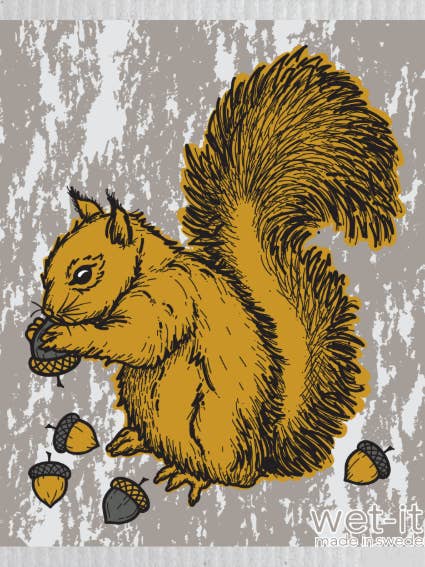 Gilded Squirrel Swedish Cloth for wholesale by Wet-it!