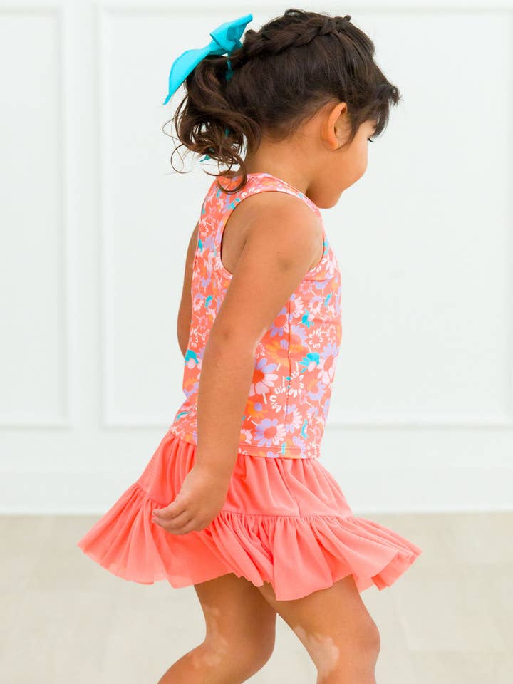 Orange Girls Coral Active Tulle Skort for wholesale on Faire