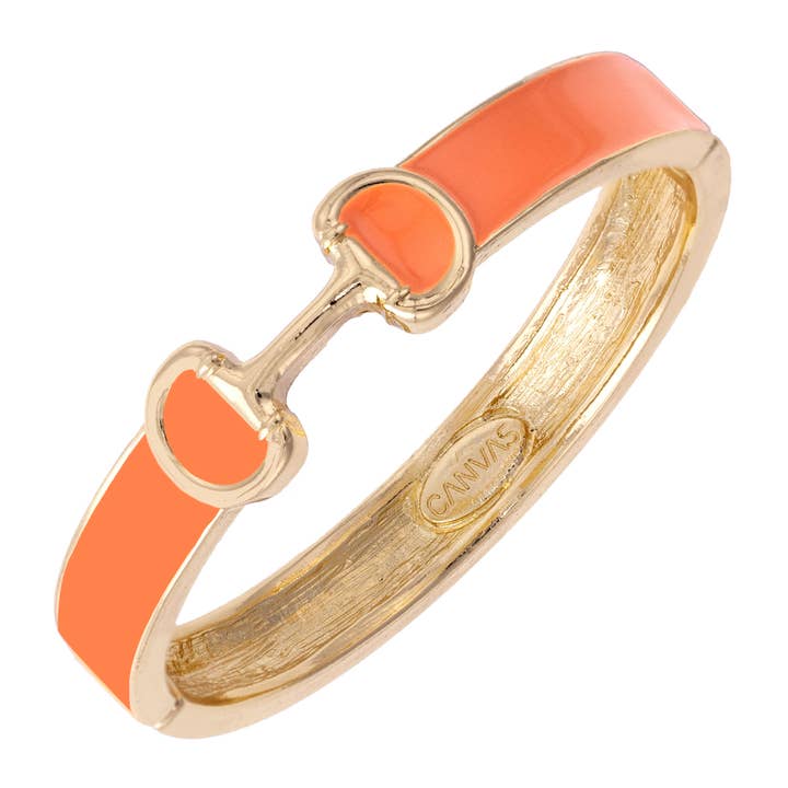 Majesty Horsebit Enamel Hinge Bangle for wholesale by Canvas Style