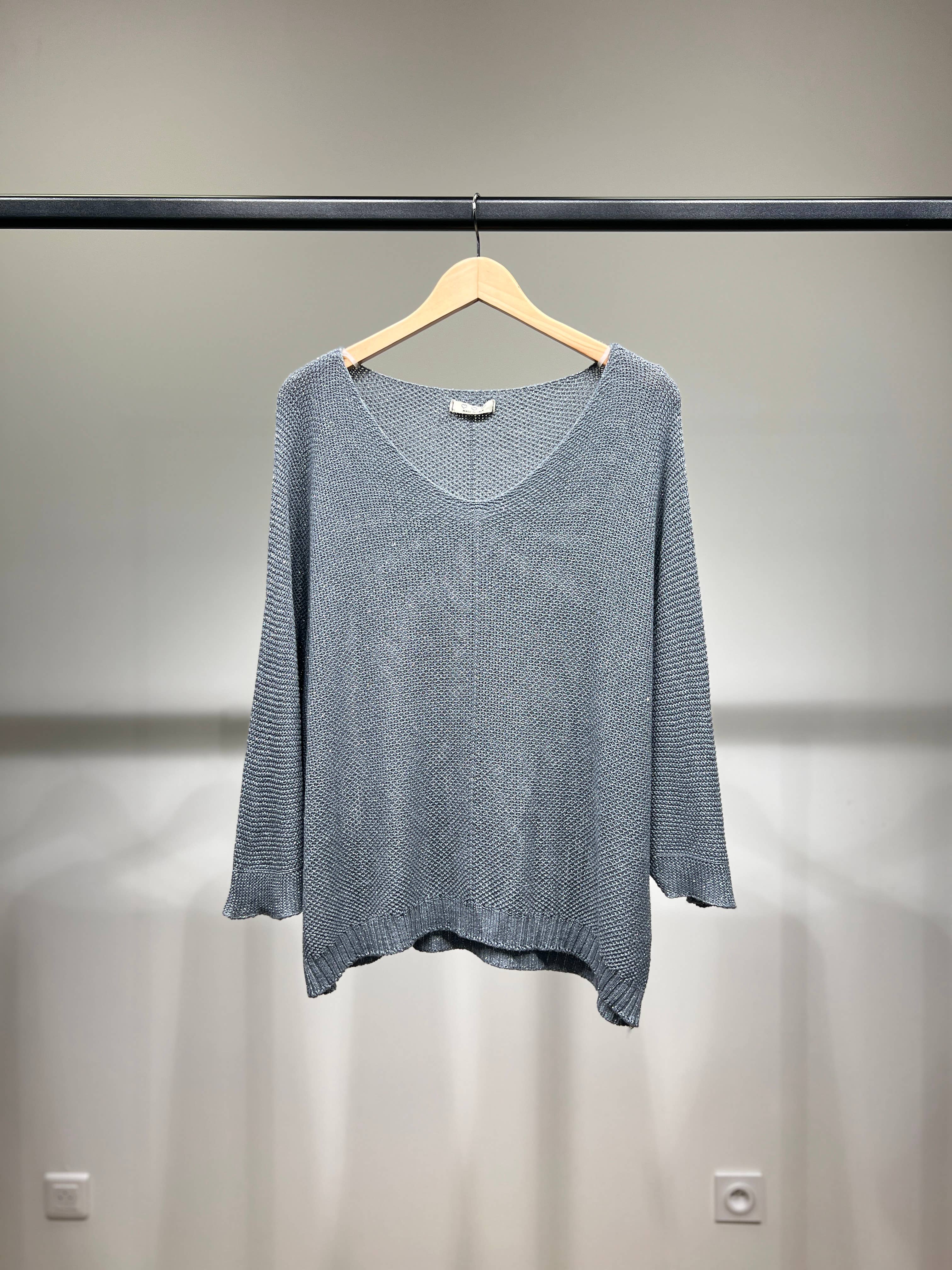 L'Emotion - Wholesale Knit Sweater - Women's - Modal Shiny Thread V-Neck Knitted Sweater20