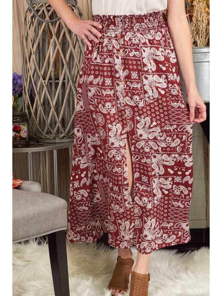 P.S Kate - Wholesale Skirt - Women's - Print woven skirt PLUS (P17251-PLUS)5