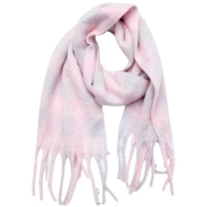 HECKERED PATTERN FRINGE EDGE KNIT OBLONG SCARF, LVSC 102 for wholesale by JOIA ACCESSORIES