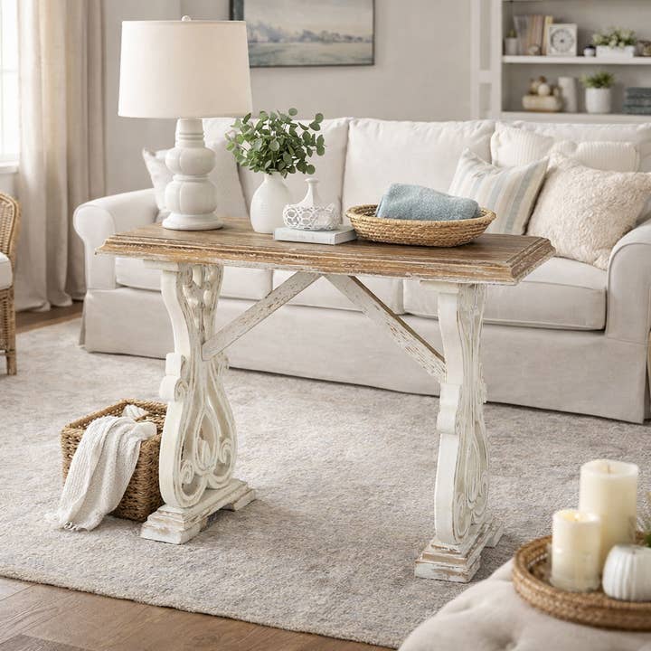 48” Shabby Chic Console Table for wholesale by Buckeye Craft Co.