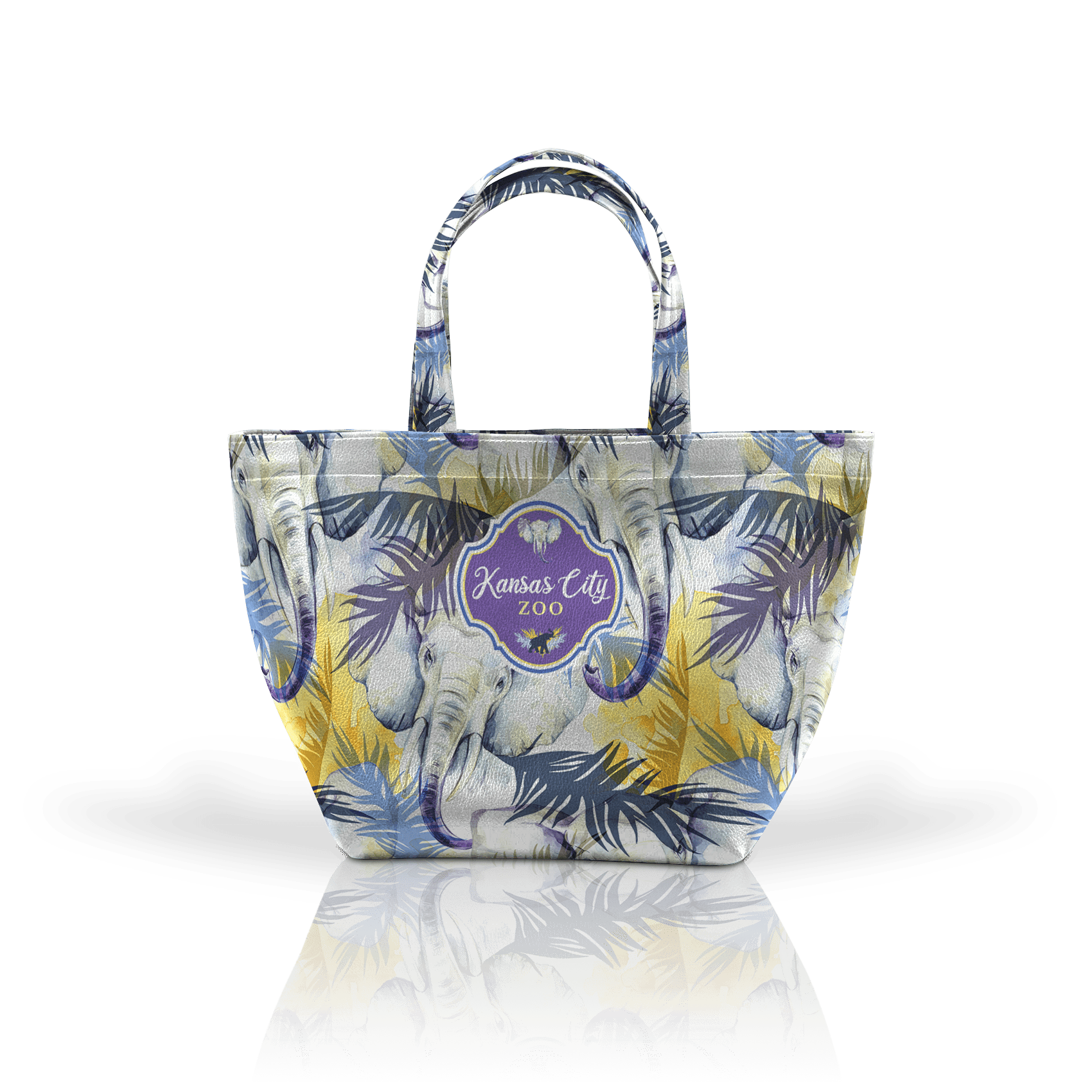 Matrix - Wholesale Tote Bag - Women's - Customizable Vegan Leather Cutie Tote: Hidden Elephants0