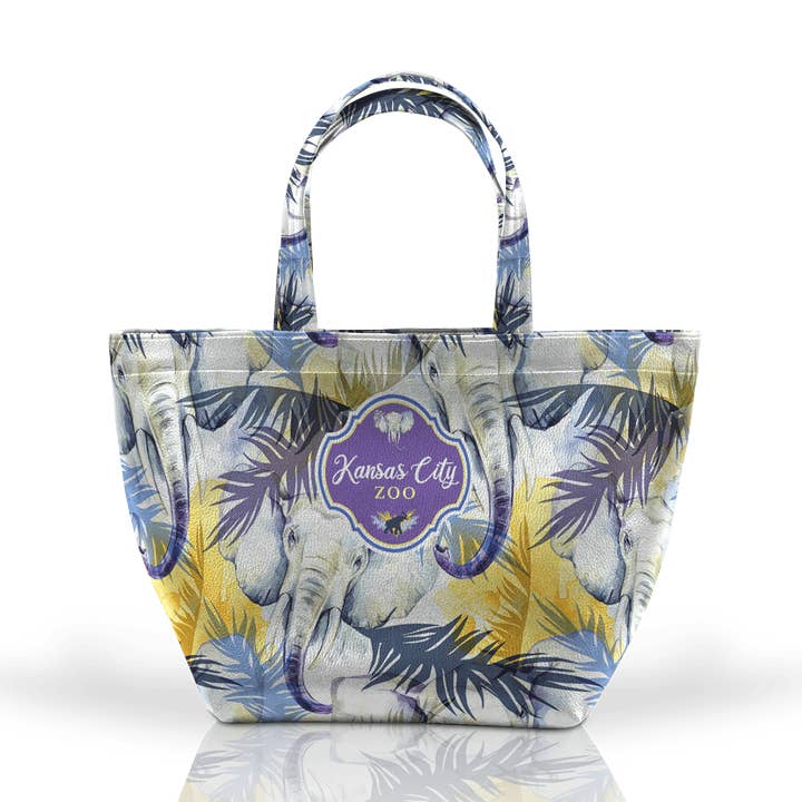 Matrix - Wholesale Tote Bag - Women's - Customizable Vegan Leather Cutie Tote: Hidden Elephants0