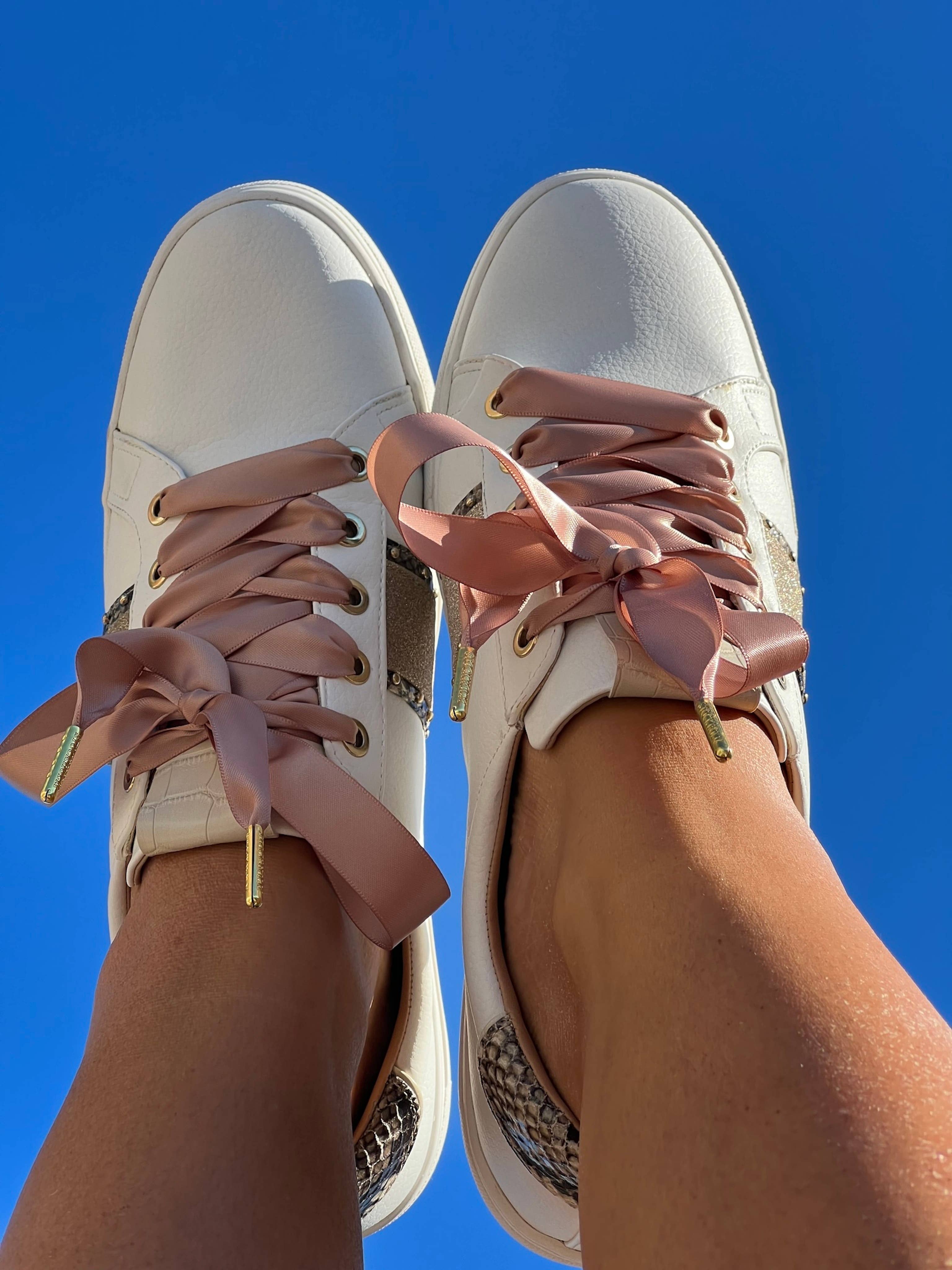 The Shoelace Brand - Vente Lacet – unisexe - Natur Silk – Lacets larges en satin couleur naturelle élégante2