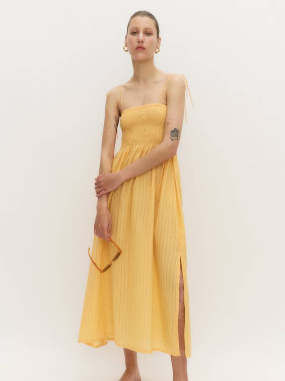 THE BILLIE DRESS - ORGANIC COTTON YELLOW for wholesale by Cloe Cassandro