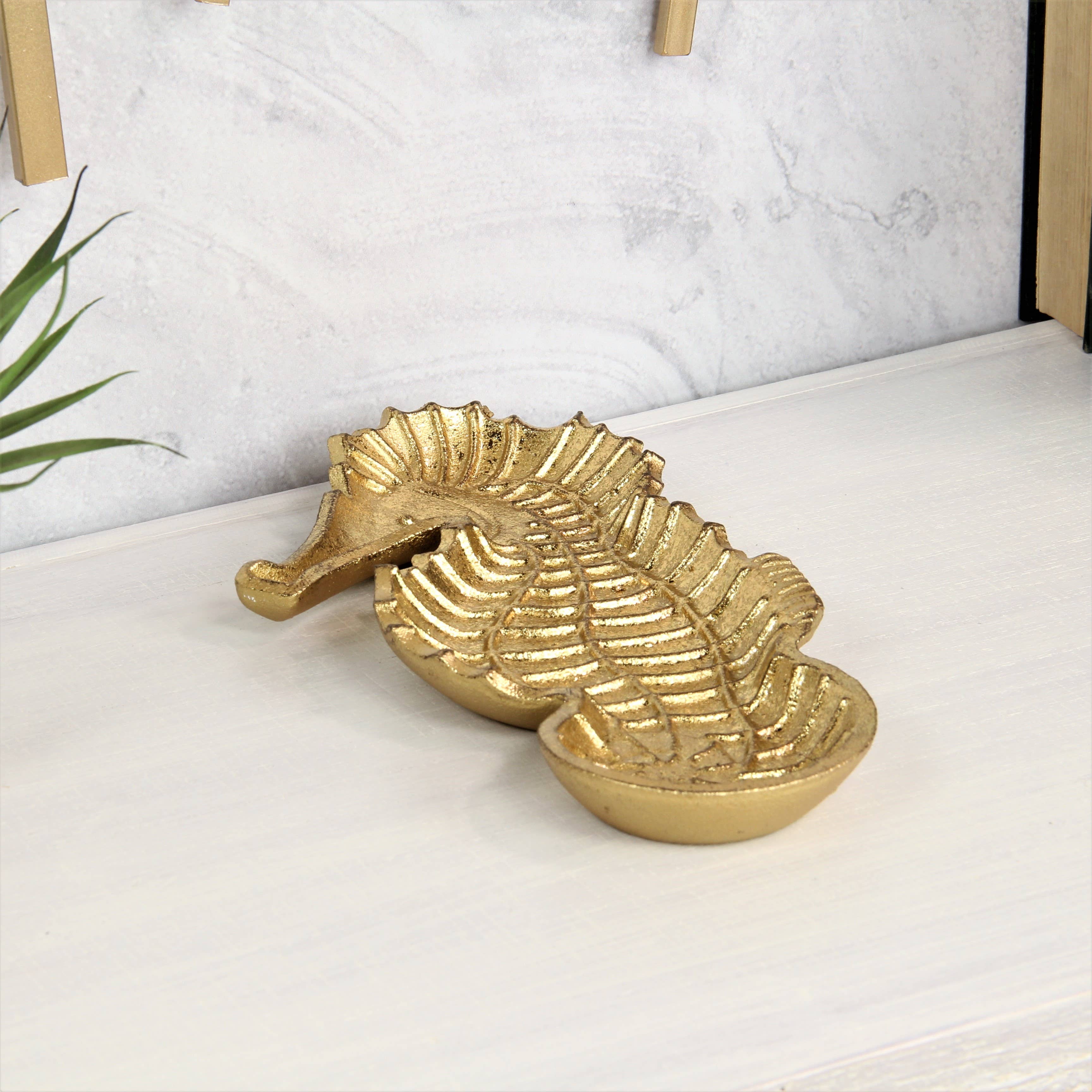 Cheungs Home Decor - Wholesale Decoratief dienblad - Ceili gouden gietijzeren zeepaardbak7