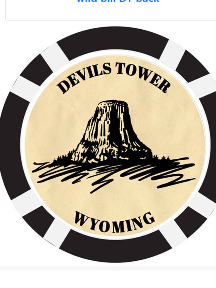 Poker Chips Black- Devils Tower - Black Hills Wyoming for wholesale by Black Hills Curio Co.-Bob Coronato Licensed Home Décor
