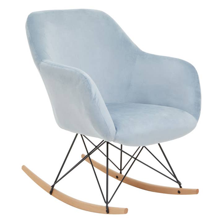 Stockholm Grey Velvet Rocking Chair for wholesale by Interiors by Premier