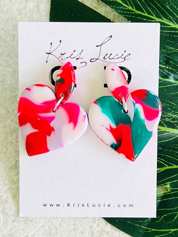 Heart Dangle Earrings for wholesale by Kris Lucie