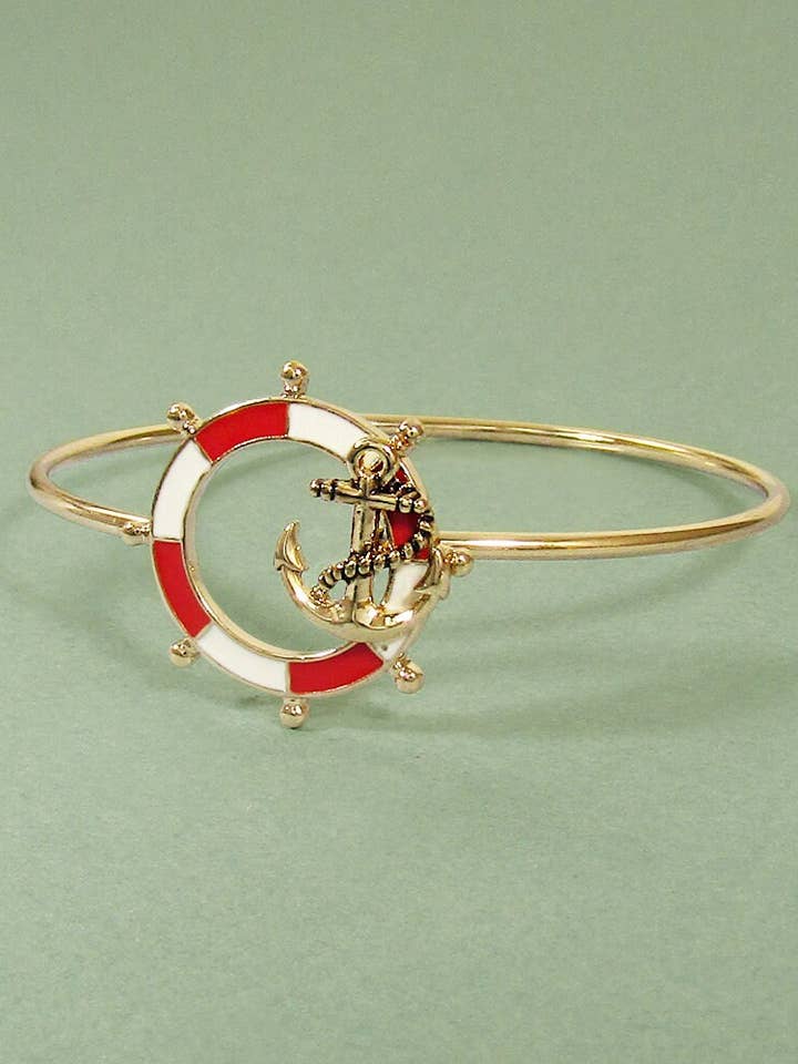 Bracelete Esmalte Marine Anchor Wired Cuff por atacado de TheTizana