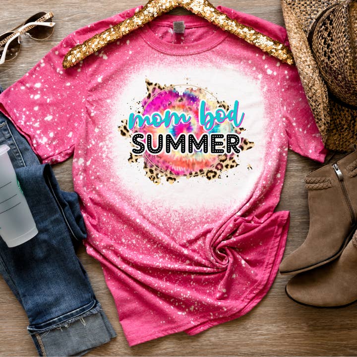 Women's Bleached Graphic Tshirt, Mom Graphic Tee for wholesale by Crafty Mamas Creationz