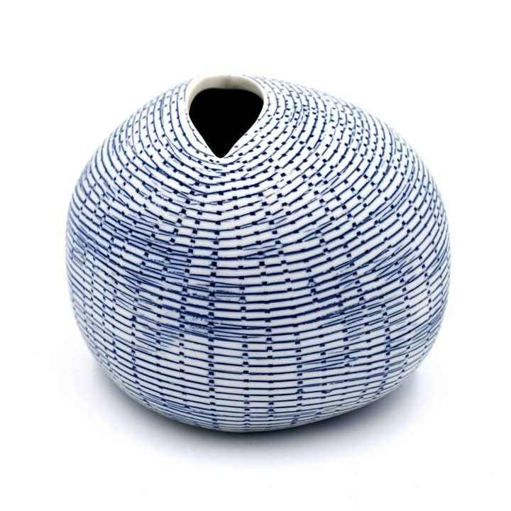 Art Floral Trading LLC - Wholesale Vase - 157W71BLUE PEBBLE L-Handcrafted Porcelain Bud Vase2