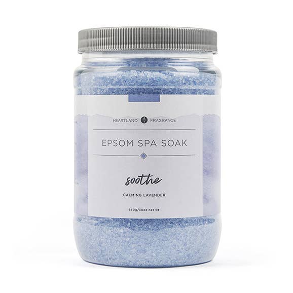 Soothe Epsom Spa Soak for wholesale by Heartland Fragrance