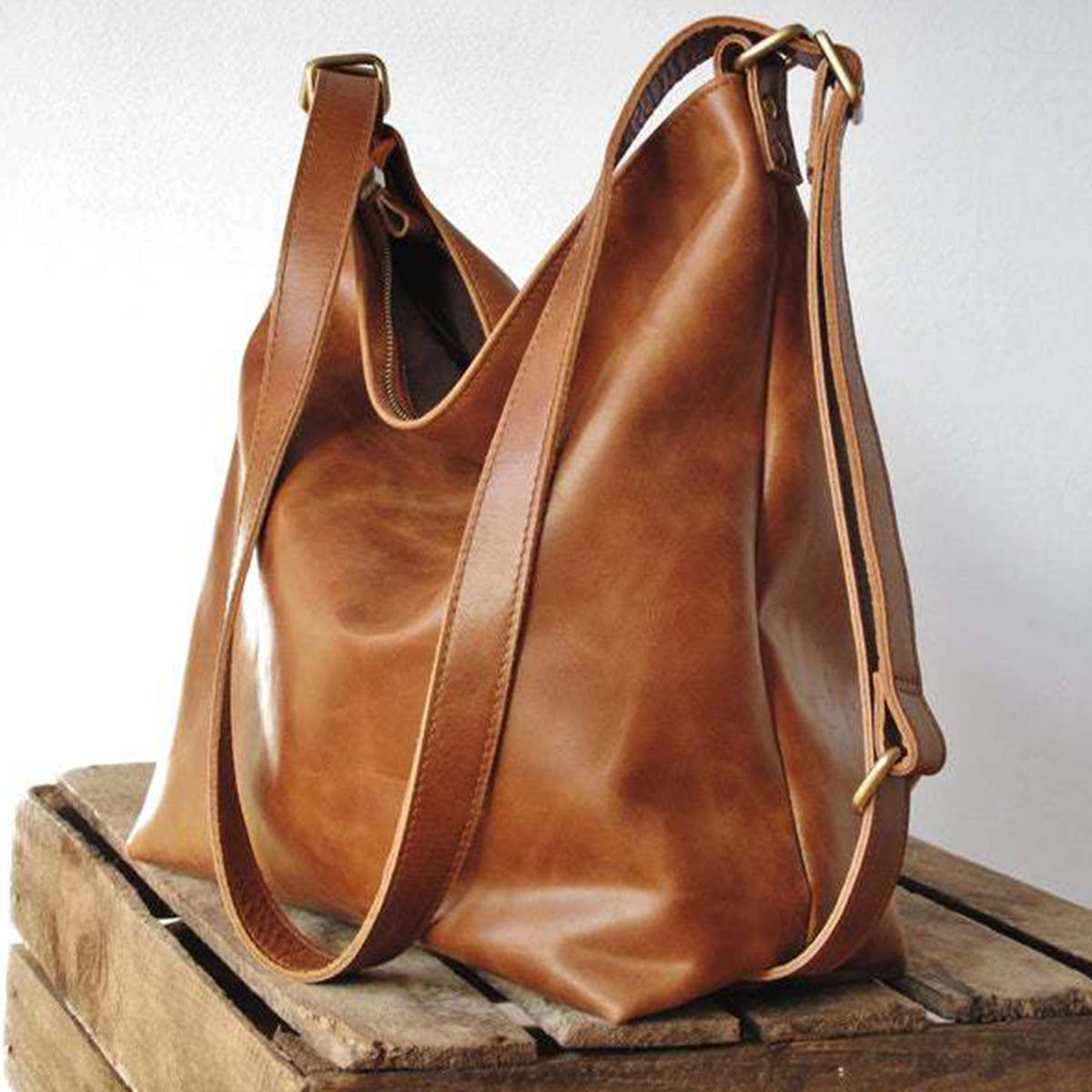 BROWN RETRO PU HANDBAG LEATHER BACKPACK FOR WOMEN_CWAB0563 for wholesale on Faire7