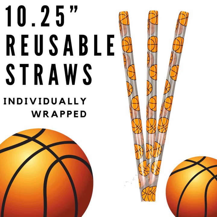 Kims Korner - Wholesale Drinking Straw - Strawberry ~ 10.25" Long Printed Plastic Straws ~ IND WRAPPED