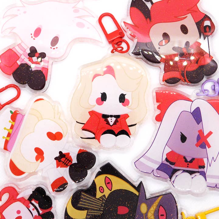 Hellish Plush Friends Acrylic Charms for wholesale by Teasuii