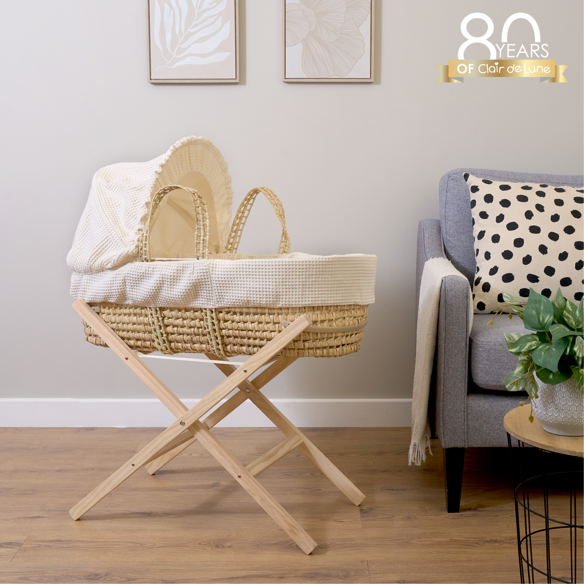 Clair De Lune - Wholesale Bassinet - Baby - Waffle Palm Moses Basket4
